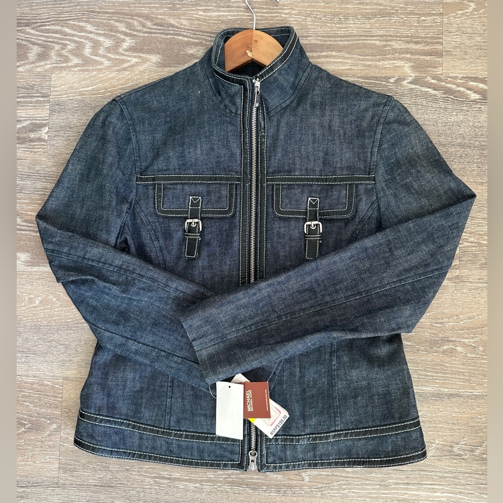 Michael Michael Kors Charcoal Denim Jean Jacket NWT women’s Medium Y2K